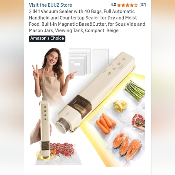 Vacuum Sealer with Bags - Picture 2 of 12